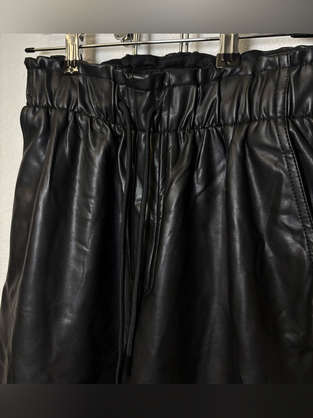 Abercrombie & Fitch Black Faux Leather Joggers - Picture 3 of 7